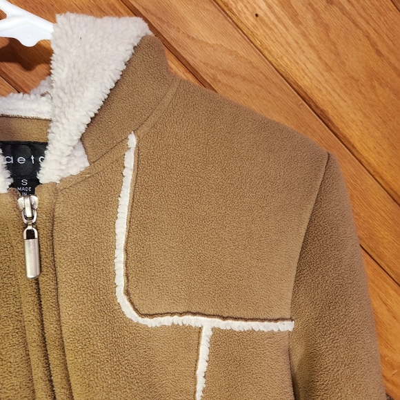 Braetan small brown fur lined hooded zip up coat - Picture 4 of 14